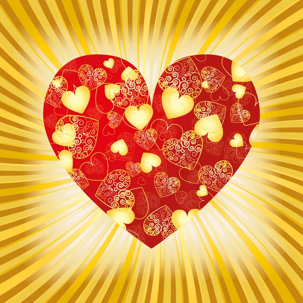 Valentine Pozadí Srdcem Srdce Vektorové Ilustrace — Stockový vektor