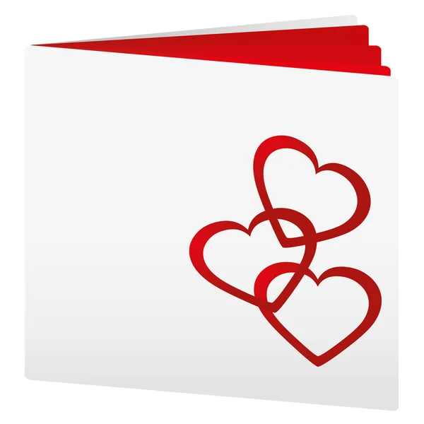 Book Three Hearts Top Love Book Vector Illustration — Stock Vector