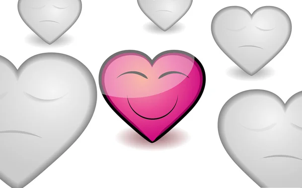 情人节背景以明显的粉红色心 矢量图 — 图库矢量图片