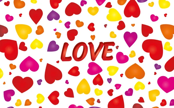 Valentijnskaart met harten — Stockvector