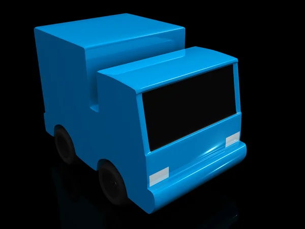 Carro azul único. 3D — Fotografia de Stock