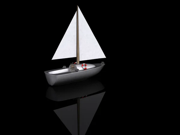 Statek. 3D ikona sportowa jacht — Zdjęcie stockowe