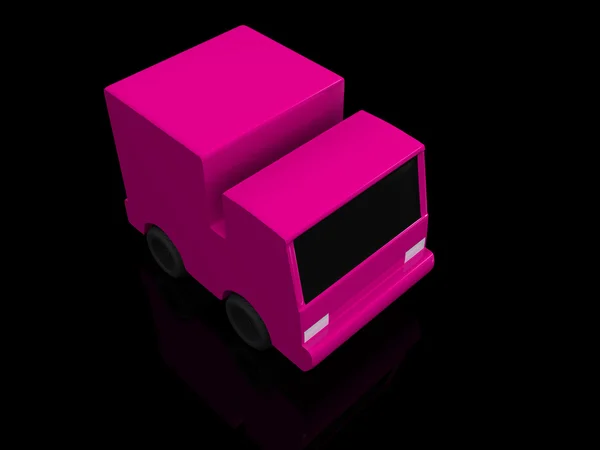 Singola macchina rosa. 3D — Foto Stock