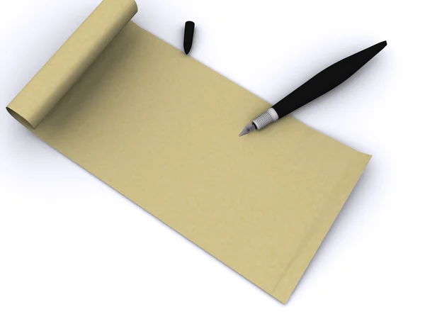 Carta e caneta — Fotografia de Stock