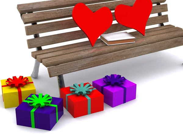 Book Gifts Bench — Stock Photo, Image