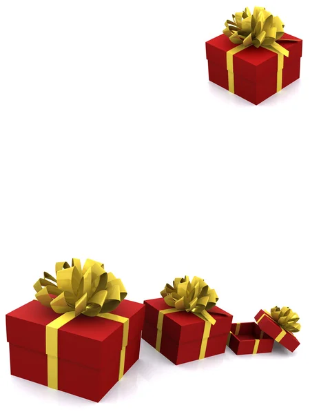 Group Gift Boxes White — Stock Photo, Image