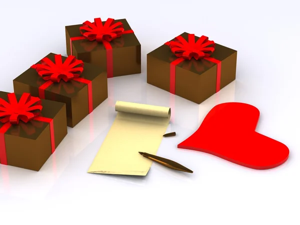 Brief en geschenken — Stockfoto