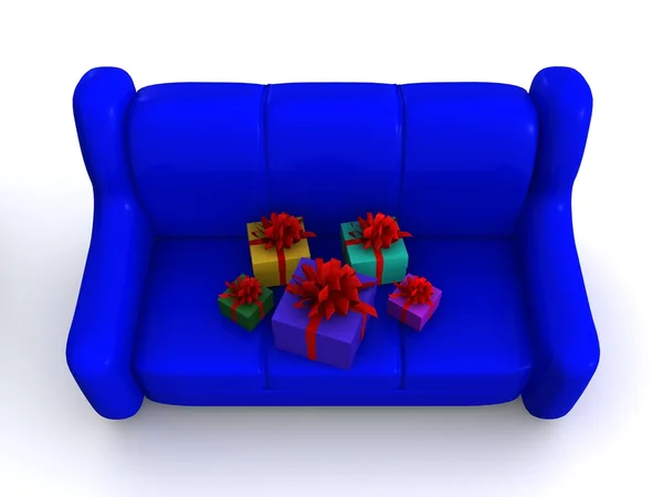 Present Boxes Sofa — Stock Photo, Image