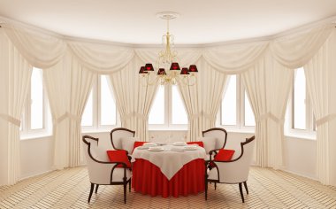 Classical interior of a dining room clipart