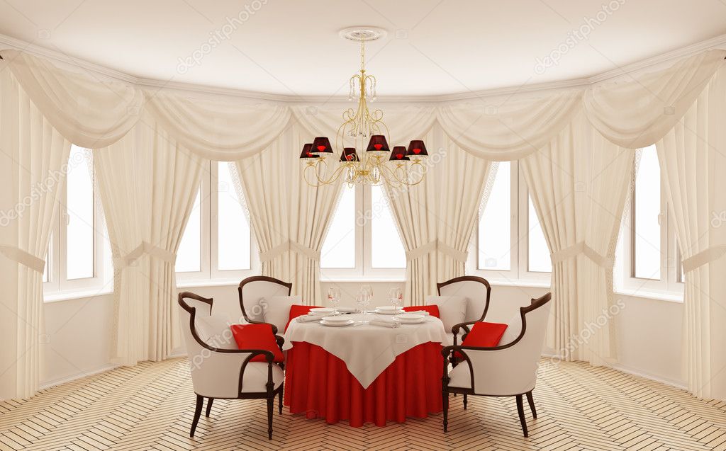 Classical interior of a dining room