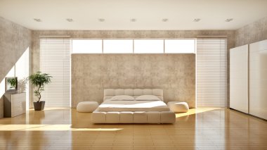 Modern interior of a bedroom clipart