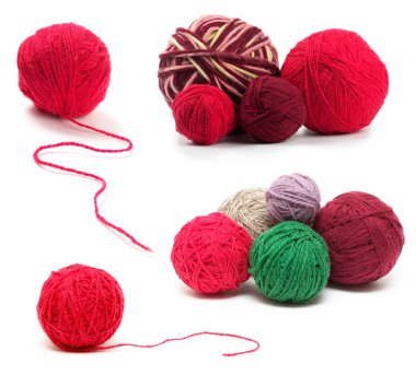 Colored wool clews set clipart