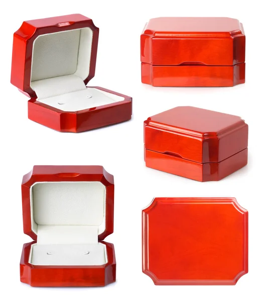 Pequeñas cajas de madera joyería conjunto —  Fotos de Stock