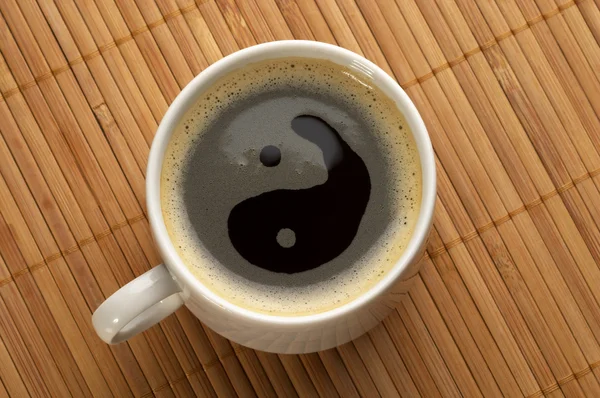 Yin yang coffee — Stok fotoğraf