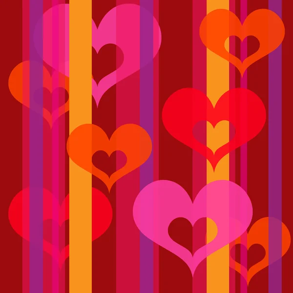 Nahtlose Valentine Herzen Und Streifen Formen Tapete Hintergrund — Stockfoto