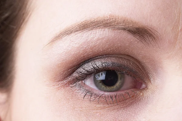 Opened Woman Eye Makeup Macro Shot — Stock Photo, Image