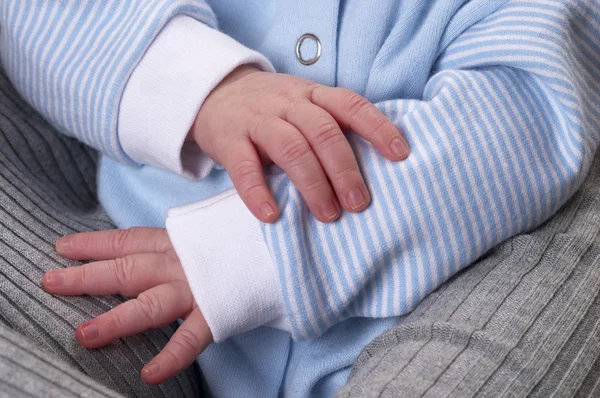 Recém Nascido Bebê Mãos Macro Tiro — Fotografia de Stock