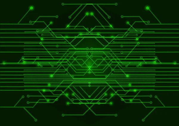 Green Circuit Board Black Background — Stock Photo, Image
