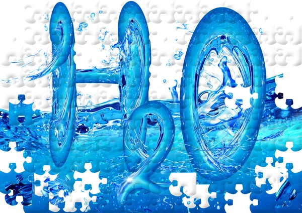 Die Chemische Formel Des Wassers Aus Puzzles — Stockfoto