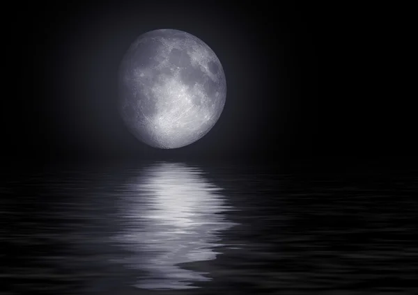 Pełnia księżyca z wodą — Zdjęcie stockowe