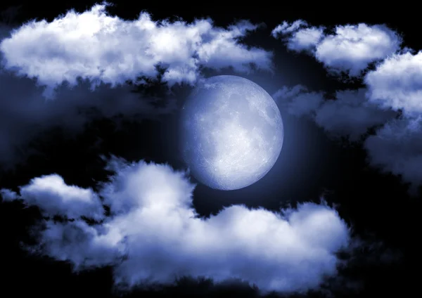 Gecenin içinde ay — Stok fotoğraf