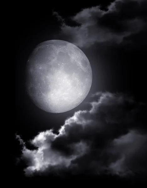 Luna nella notte — Foto Stock
