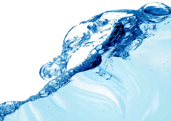 Blauw water en water spatten — Stockfoto