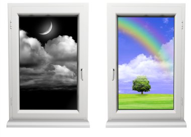 Day and night clipart