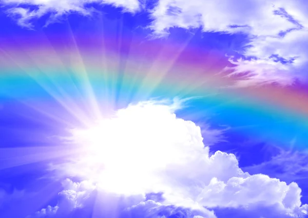 Rainbow in clouds — Stock Photo, Image