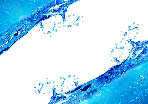 Eau bleue et éclaboussures d'eau — Photo