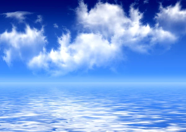 Mørkeblå himmel over havet – stockfoto