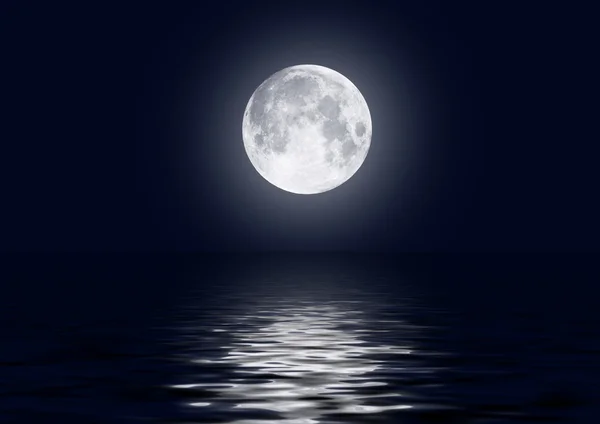 Повне зображення місяця з водою Стокове Зображення