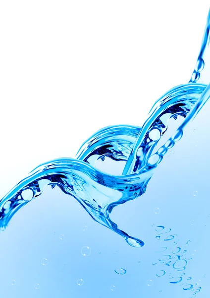 Blaues Wasser und Wasserspritzer — Stockfoto