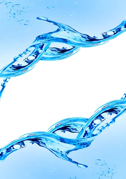 Kék víz és víz fröccsenés — Stock Fotó