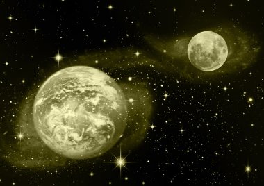 Moon and earth clipart