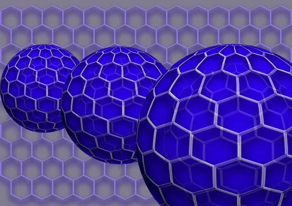 Three spheres and honeycombs — Stock Photo, Image