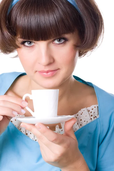 Woman enjoying a cup of coffee — Stock Photo, Image