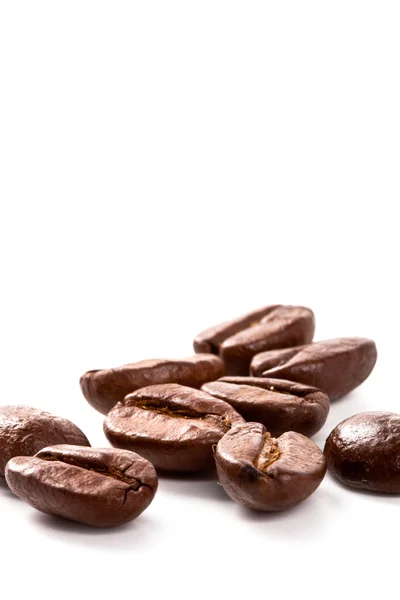 Macro Image Coffee Beans Closeup White Background — Stock Photo, Image