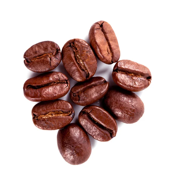 Isolated Macro Shot Coffee Beans White Background — Stock Photo, Image