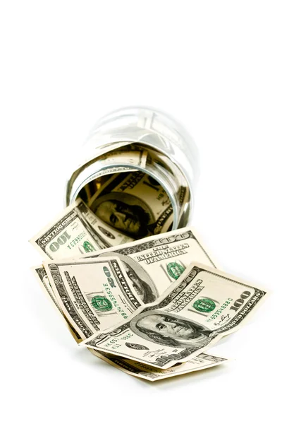 Money Glass Jar Isolated Whiter Background — Stock Photo, Image