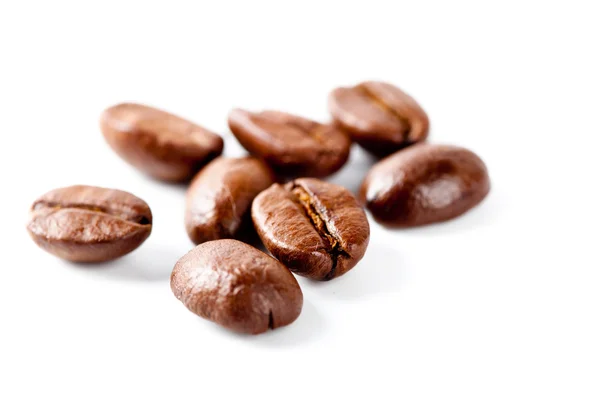 Isolated Macro Shot Coffee Beans White Background — Stock Photo, Image