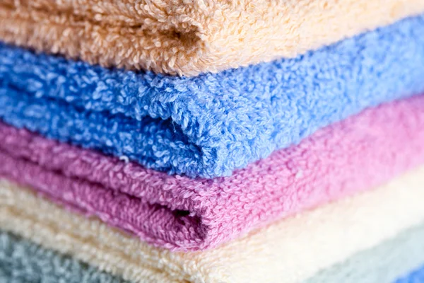 Stacked colorful towels — Stock Photo, Image