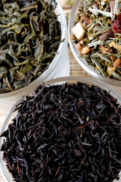 Drie soorten thee — Stockfoto