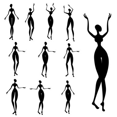 Silhouettes of African women vector