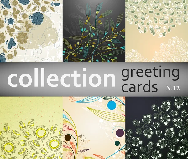 Collection Greeting Cards — Stock Vector