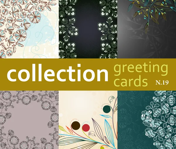 Collection Greeting Cards — Stock Vector