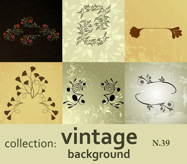 Colección Fondo Vintage — Vector de stock