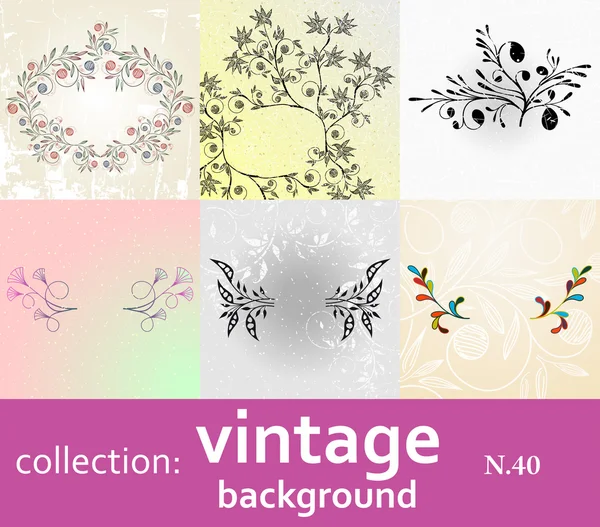 Collection fond vintage — Image vectorielle