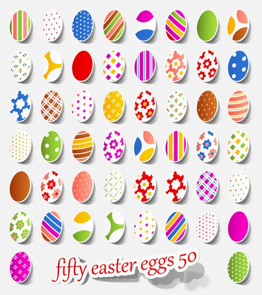 Cincuenta Huevos Pascua — Archivo Imágenes Vectoriales