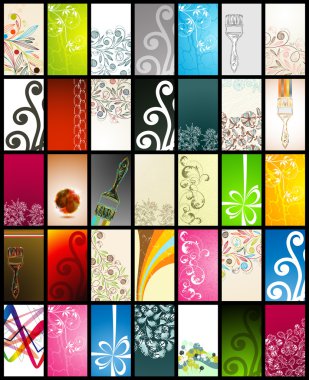 35 vertical business cards clipart